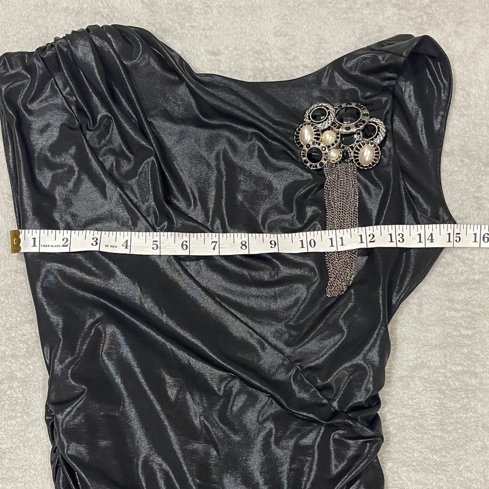 bebe Black Bodycon Dress with Brooch Size XS - Picture 11 of 14